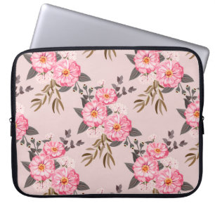 Nahtlos herrliches Muster in den Blume des Gartens Laptopschutzhülle