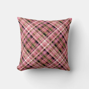 Nahtlos kariert kariertes tartan rosa Schwarz-weiß Kissen