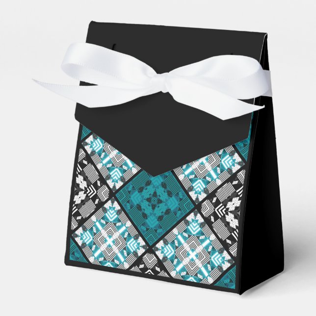 Nahtlos karierte karierte abstrakte Quadrate geome Geschenkschachtel (Vorderseite)
