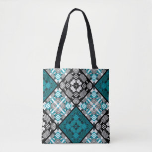 Nahtlos karierte karierte abstrakte Quadrate geome Tasche
