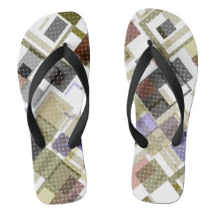 Nahtlos kariertes kariertes Tartan-Muster, grün br Flip Flops