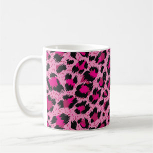 Nahtlos luxuriöses rosa Leopardenmuster. Kaffeetasse