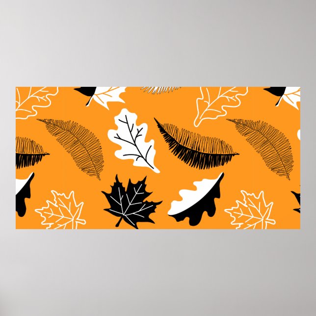 nahtlos mit Blätter. Herbstkollektion. F Poster (Vorne)