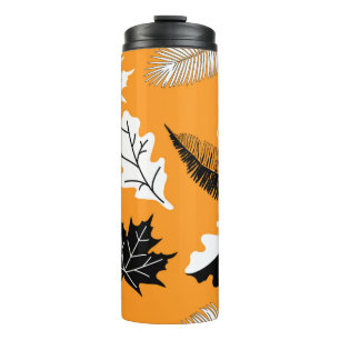 nahtlos mit Blätter. Herbstkollektion. F Thermosbecher
