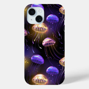 Nahtlos mit glühender Qualle Case-Mate iPhone Hülle