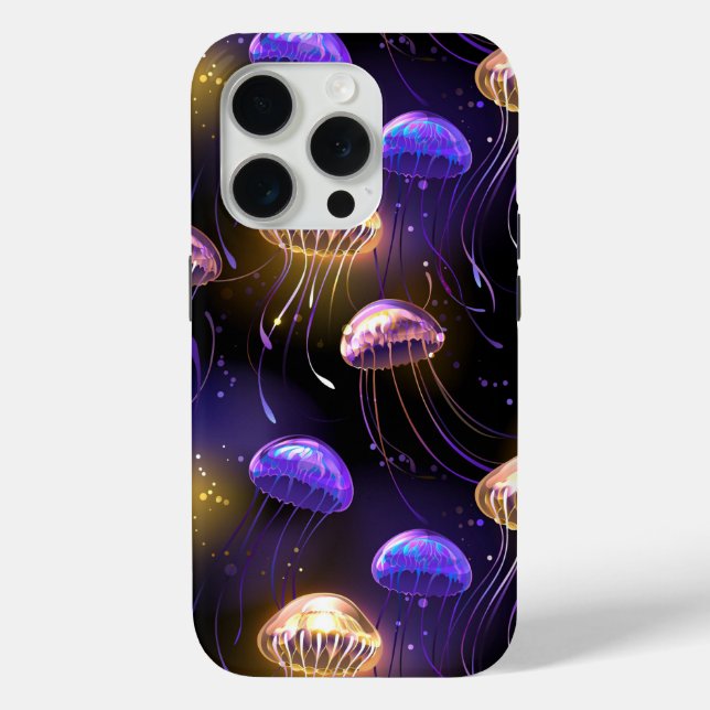 Nahtlos mit glühender Qualle Case-Mate iPhone Hülle (Rückseite)