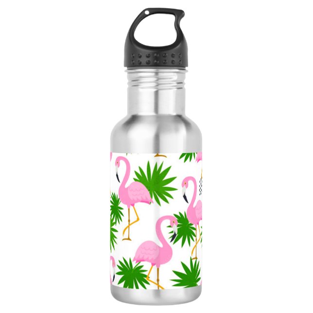 nahtlos mit niedlich-Flamingos Edelstahlflasche (Vorderseite)