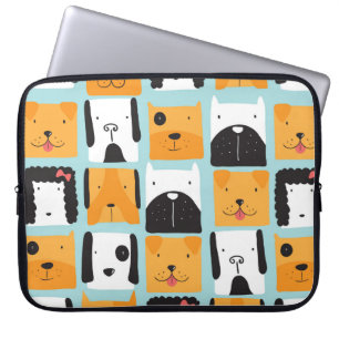 Nahtlos mit niedlichen Hunden. Laptopschutzhülle