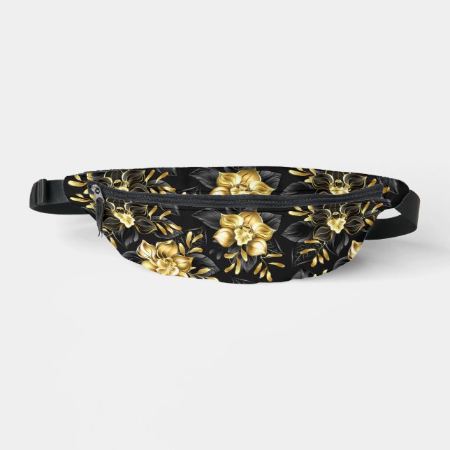 Nahtlos mit Schmuckorchideen Bauchtasche (Vorderseite)