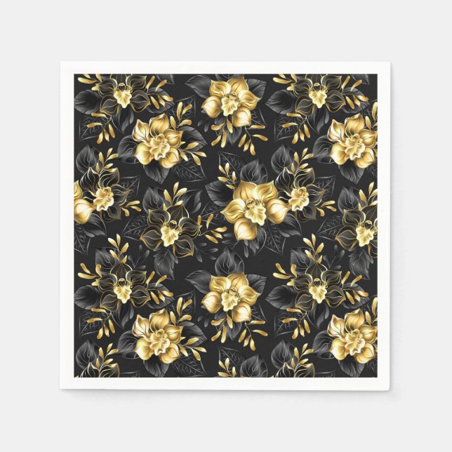 Nahtlos mit Schmuckorchideen Serviette (Vorderseite)