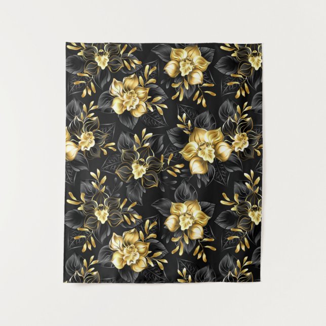 Nahtlos mit Schmuckorchideen Wandteppich (Vorderseite)