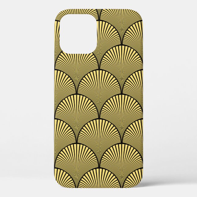 Nahtlos schwarz und gold japanisch Deko floral w Case-Mate iPhone Hülle (Rückseite)