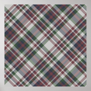 Nahtlos Vintages multicolorfarbenes Tartan-Muster. Poster