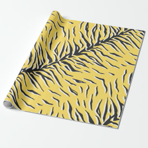 Nahtlos Vintages schwarz-gelbes Tigermuster. S Geschenkpapier