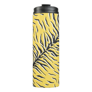 Nahtlos Vintages schwarz-gelbes Tigermuster. S Thermosbecher