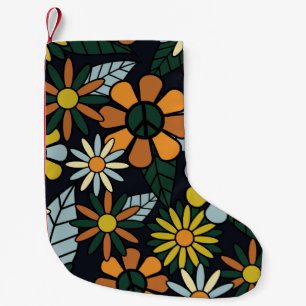 Nahtlose 70er Jahre Retro-Hippie-Blume - Vinta Kleiner Weihnachtsstrumpf