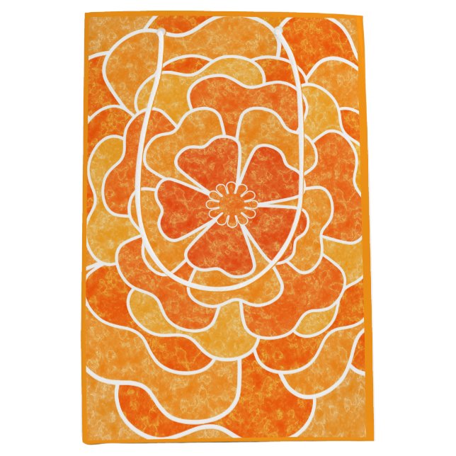 Nahtlose abstrakte Blume mit Blumenmotiven Mittlere Geschenktüte (Vorderseite)