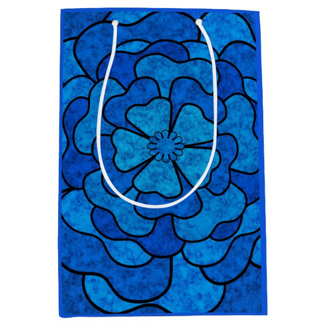Nahtlose abstrakte Blume mit Blumenmotiven Mittlere Geschenktüte (Vorderseite)