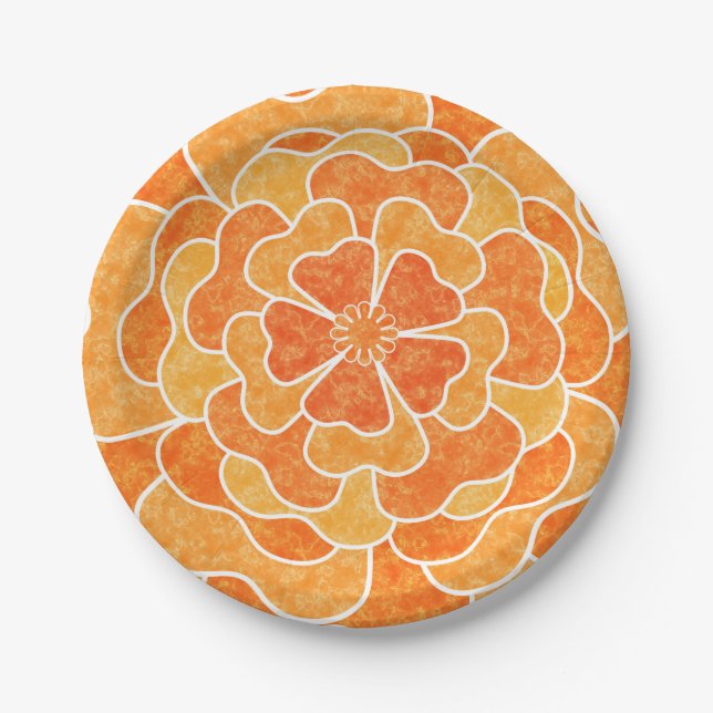 Nahtlose abstrakte Blume mit Blumenmotiven Pappteller (Vorderseite)