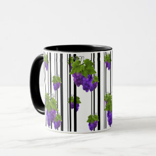 Nahtlose abstrakte Cartoon Traubenfrucht gestreift Tasse