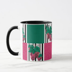 Nahtlose abstrakte Cartoon Traubenfrucht gestreift Tasse
