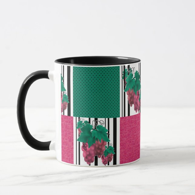 Nahtlose abstrakte Cartoon Traubenfrucht gestreift Tasse (Links)