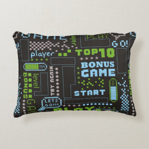 Nahtlose abstrakte Darstellung im Pixelspielstil.  Dekokissen