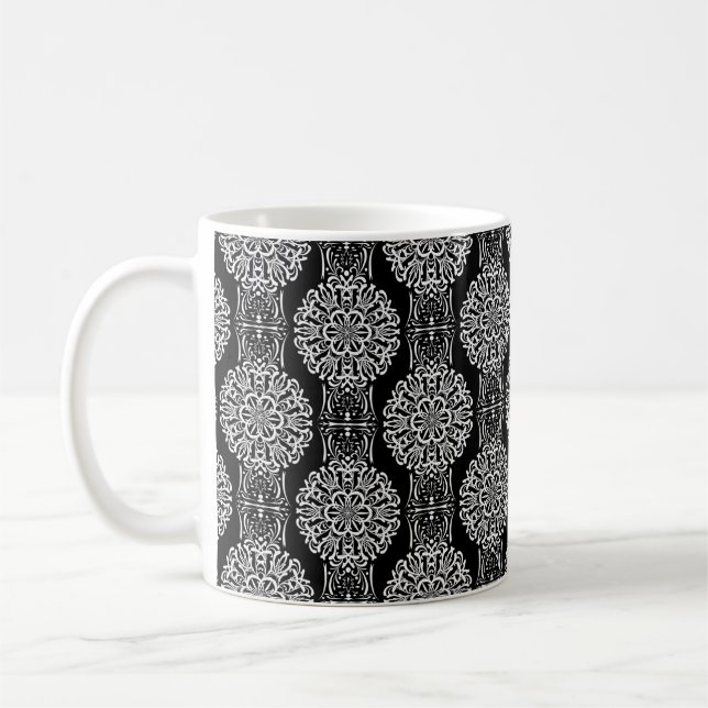 Nahtlose abstrakte Dekoration in modernen Schwarz  Kaffeetasse (Links)