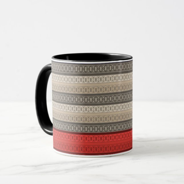 Nahtlose abstrakte Dekoration Retro Vintag s Tasse (Vorderseite Links)