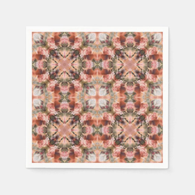 Nahtlose abstrakte dekorative Brauntöne Kaleidosc Serviette (Vorderseite)