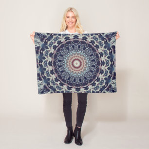 Nahtlose abstrakte geometrische Rundkreismandala Fleecedecke