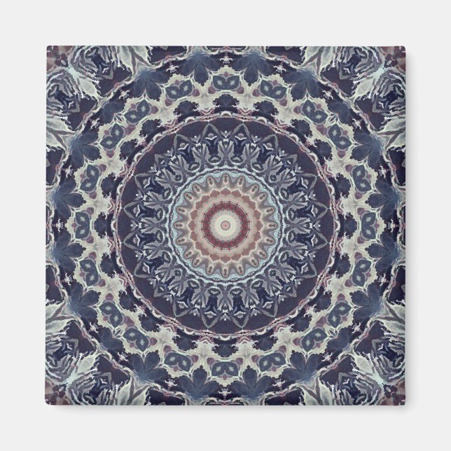 Nahtlose abstrakte geometrische Rundkreismandala Magnet (Vorne)