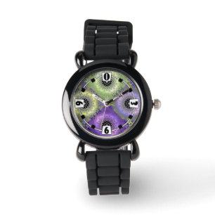 Nahtlose abstrakte Gradientengrün lila violette Fa Armbanduhr
