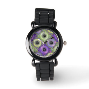 Nahtlose abstrakte Gradientengrün lila violette Fa Armbanduhr