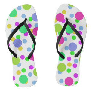 Nahtlose abstrakte Kreise rund Punkte Konfetti Bri Flip Flops