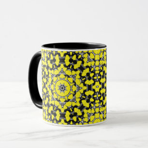 Nahtlose abstrakte Mandala-Herzen hell rund um die Tasse