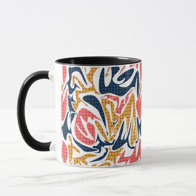 Nahtlose abstrakte Memphis Schule modernes Muster  Tasse (Links)