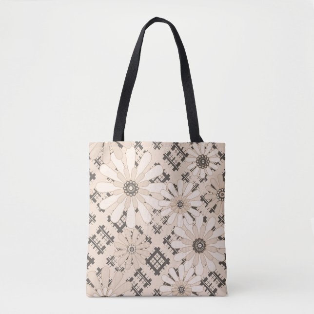Nahtlose abstrakte, moderne, karierte karierte Blü Tasche (Vorderseite)