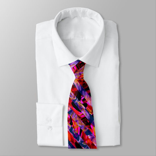 Nahtlose abstrakte moderne Pinselstriche multicolo Krawatte (Gebunden)