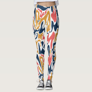 Nahtlose abstrakte moderne Pinselstriche multicolo Leggings