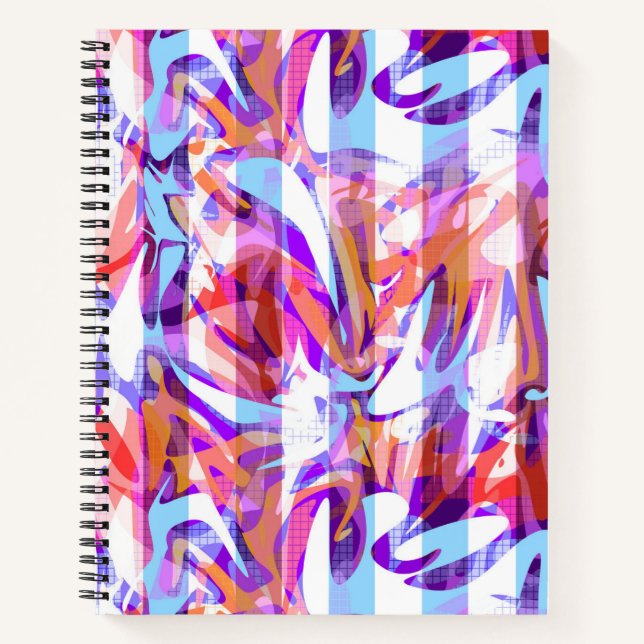 Nahtlose abstrakte moderne Pinselstriche multicolo Notizbuch (Vorderseite)