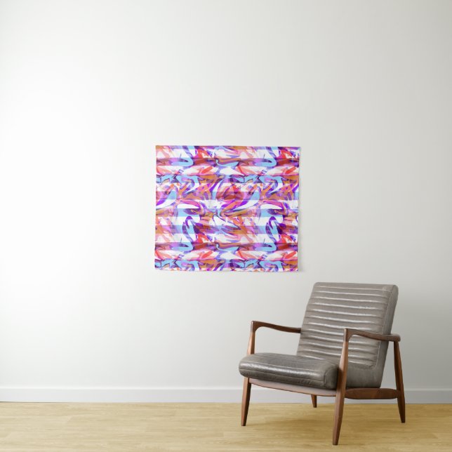 Nahtlose abstrakte moderne Pinselstriche multicolo Wandteppich (Beispiel (Horizontal))