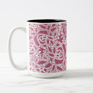 Nahtlose abstrakte Spitze romantischer Retro-Vinta Zweifarbige Tasse