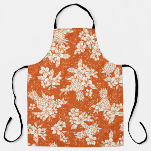 Nahtlose Aloha-Muster von Hibiskus und Ananas, Schürze
