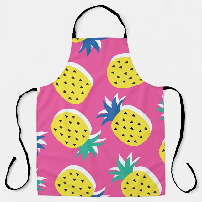  Nahtlose Ananas Frucht verrückte Farben Muster. C Schürze (Vorderseite)