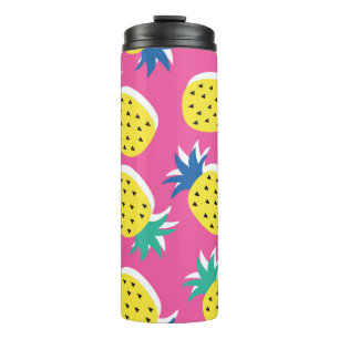 Nahtlose Ananas Frucht verrückte Farben Muster. C Thermosbecher