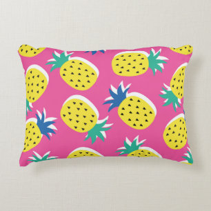 Nahtlose Ananas Frucht verrückte Farben Muster. Ch Dekokissen