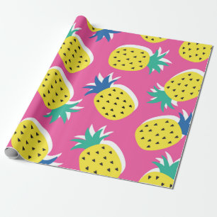 Nahtlose Ananas Frucht verrückte Farben Muster. Geschenkpapier