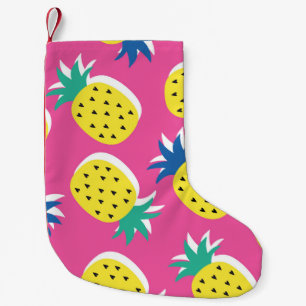  Nahtlose Ananas Frucht verrückte Farben Muster.  Kleiner Weihnachtsstrumpf