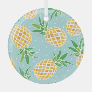 Nahtlose Ananas Muster tropische Printwerbung Ornament Aus Glas